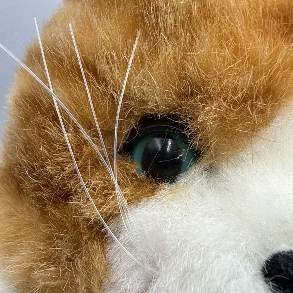 Dan Dee Realistic Plush Cat With Whiskers Green Eyes